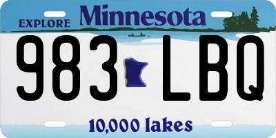 MN license plate 983LBQ