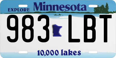 MN license plate 983LBT