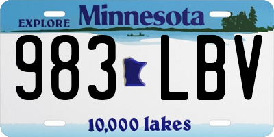 MN license plate 983LBV