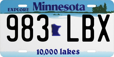 MN license plate 983LBX