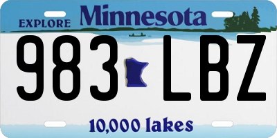 MN license plate 983LBZ