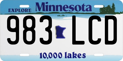 MN license plate 983LCD