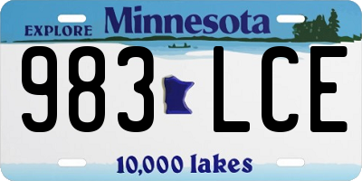 MN license plate 983LCE