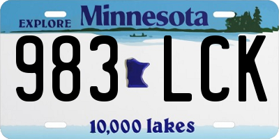 MN license plate 983LCK