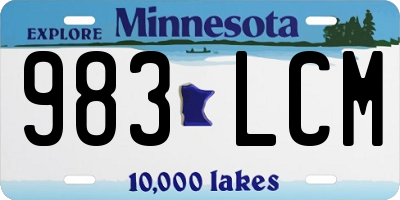 MN license plate 983LCM