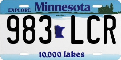 MN license plate 983LCR