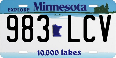 MN license plate 983LCV