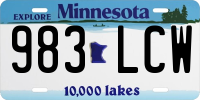 MN license plate 983LCW