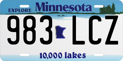 MN license plate 983LCZ