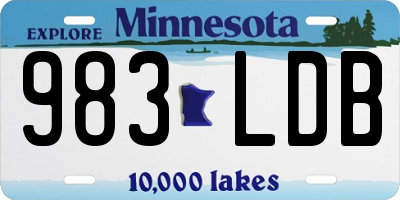 MN license plate 983LDB
