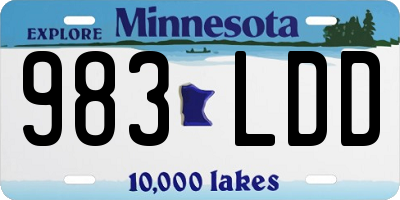 MN license plate 983LDD
