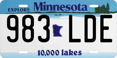MN license plate 983LDE