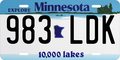 MN license plate 983LDK
