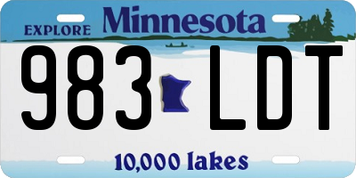 MN license plate 983LDT