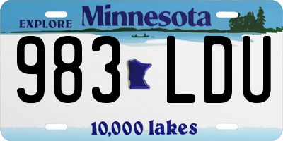 MN license plate 983LDU