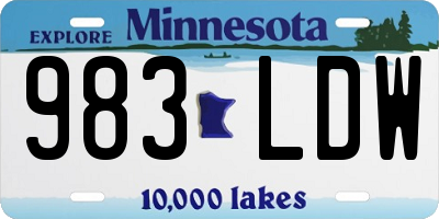 MN license plate 983LDW