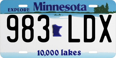 MN license plate 983LDX