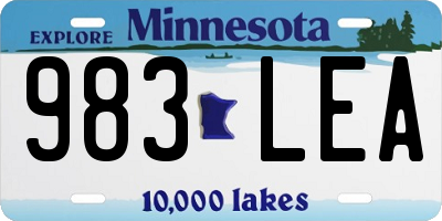 MN license plate 983LEA