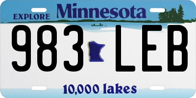 MN license plate 983LEB