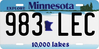 MN license plate 983LEC