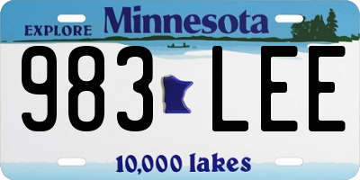 MN license plate 983LEE