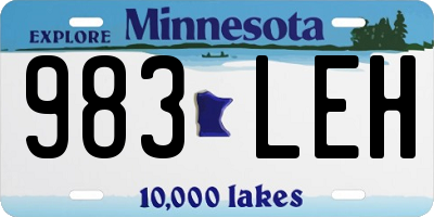 MN license plate 983LEH