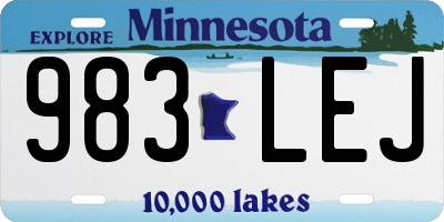 MN license plate 983LEJ