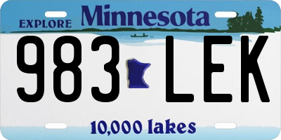 MN license plate 983LEK