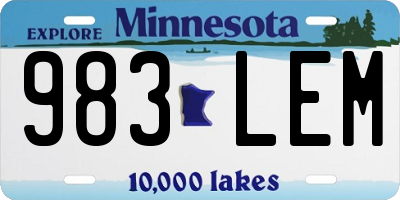 MN license plate 983LEM
