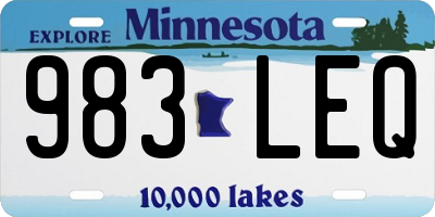 MN license plate 983LEQ