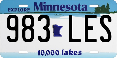 MN license plate 983LES