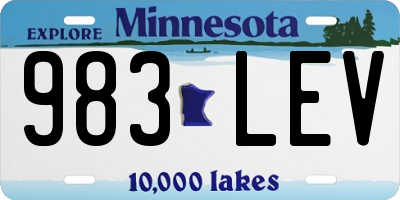 MN license plate 983LEV