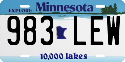 MN license plate 983LEW