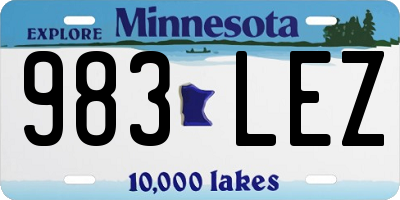 MN license plate 983LEZ