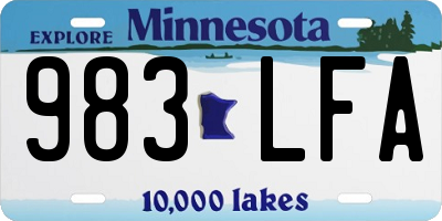 MN license plate 983LFA