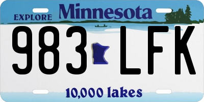 MN license plate 983LFK