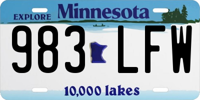 MN license plate 983LFW