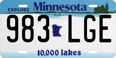 MN license plate 983LGE