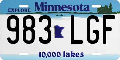MN license plate 983LGF
