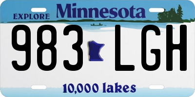 MN license plate 983LGH
