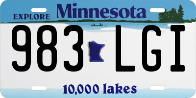 MN license plate 983LGI