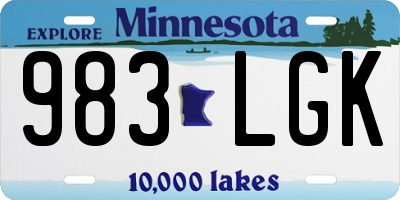 MN license plate 983LGK