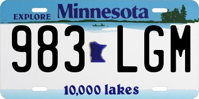 MN license plate 983LGM