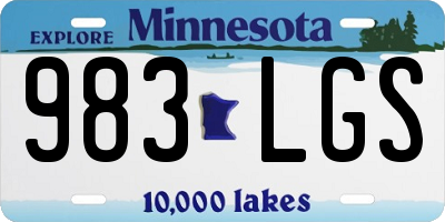 MN license plate 983LGS