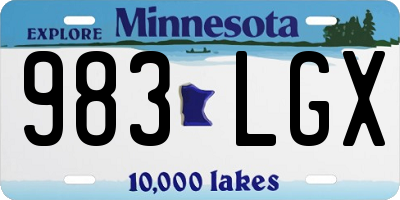 MN license plate 983LGX