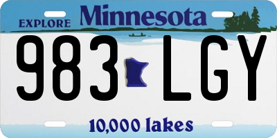 MN license plate 983LGY