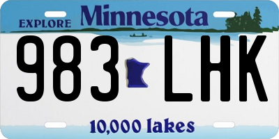 MN license plate 983LHK