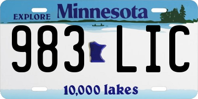 MN license plate 983LIC
