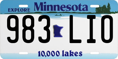 MN license plate 983LIO