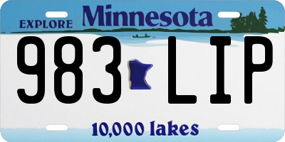 MN license plate 983LIP
